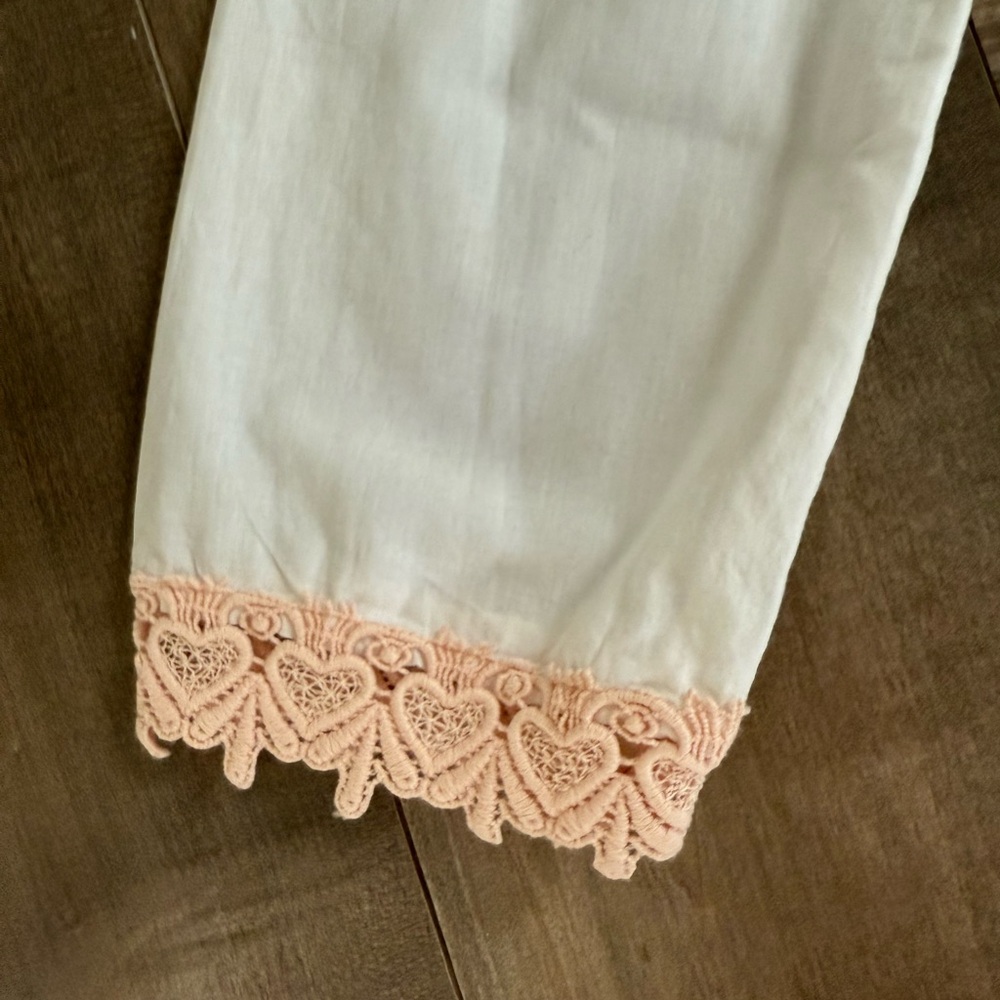 Sundance Tunic Embroidered White Peach Women's Small Pleated Button Up - Picture 5 of 11